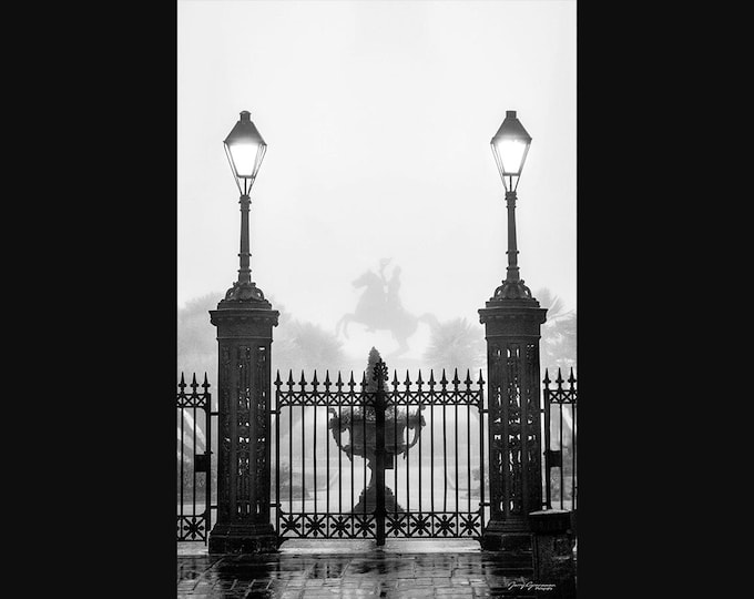 Foggy Morning Front Gate Jackson Square French Quarter New Orleans photography photo on canvas