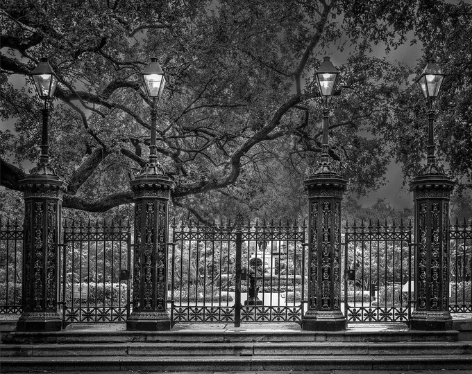 New Orleans Photograph JACKSON SQUARE Four Post Gate Fine art matted and framed photo,print only or on canvas