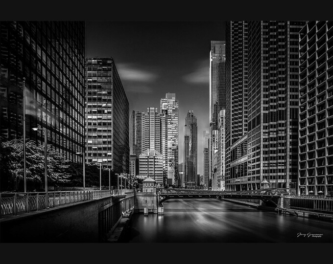 Chicago Photography MONROE STREET BRIDGE fine art dramatic black and white