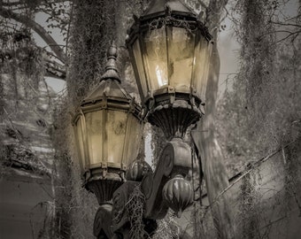 New Orleans Photography MYRTLE PLANTATION LAMPS Fine Art Photograph picture print photo