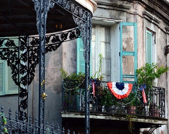 New Orleans Photography 4th of July Balconies photograph French Quarter Photo