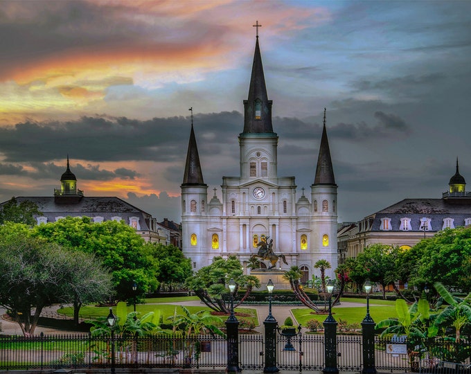 New Orleans Jackson Square Sunset 1 Photo or Canvas Fine Art Prints