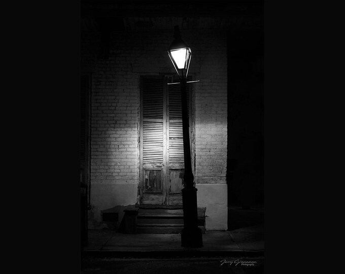 New Orleans photography black and white DOWN on the CORNER  French Quarter photograph photo picture
