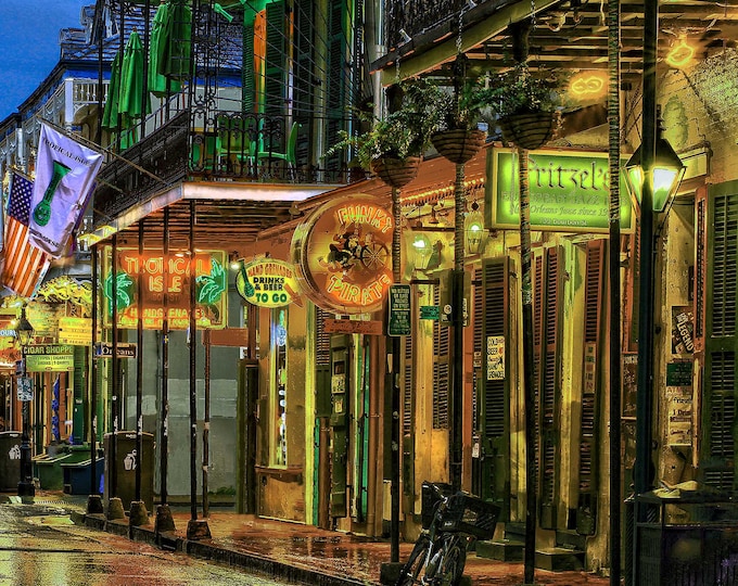 New Orleans Photography BOURBON ST After the Rain, Tropical Isle, Funky Pirate, photo, photograph, picture, print, canvas