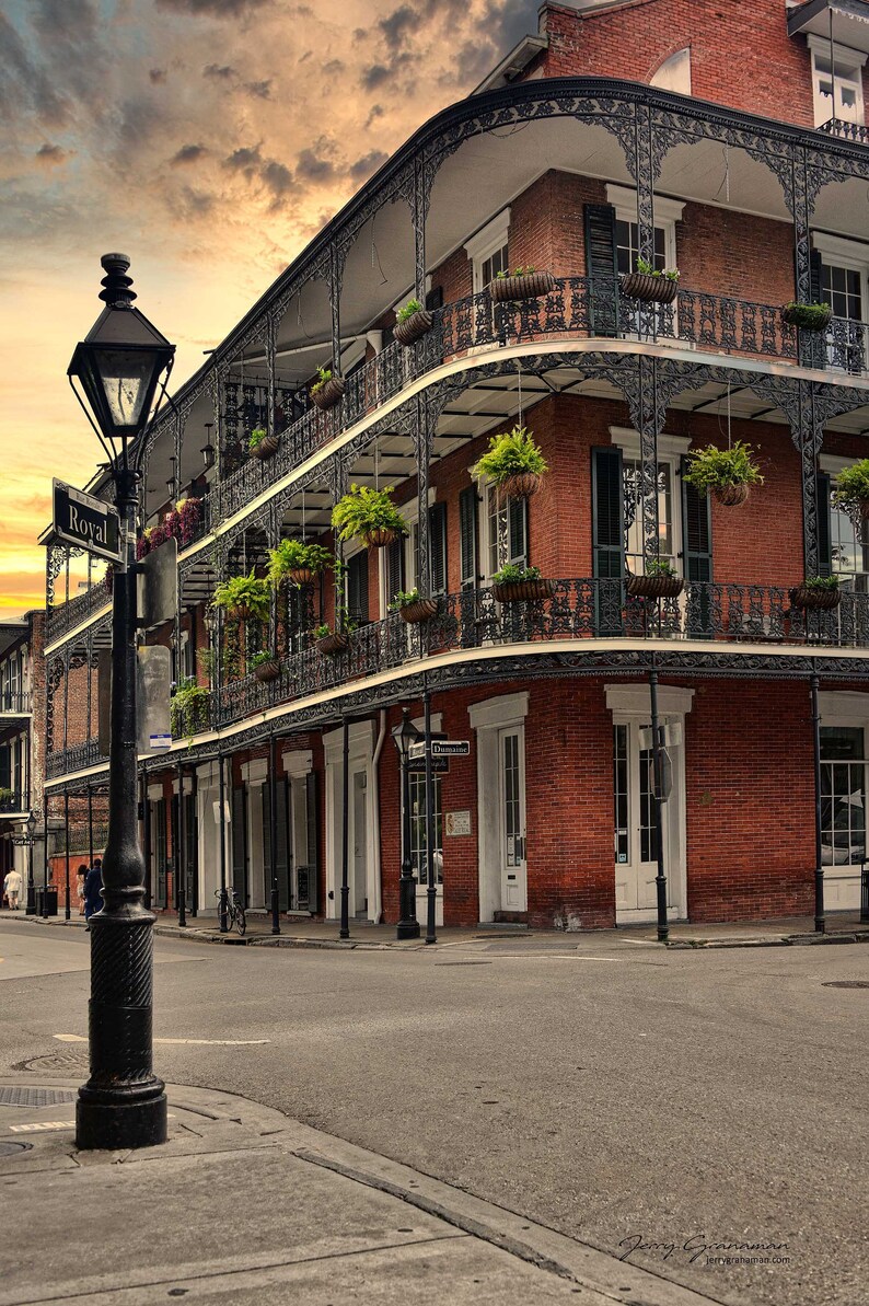 New Orleans Photography ROYAL and DUMAINE SUNSET photograph Etsy
