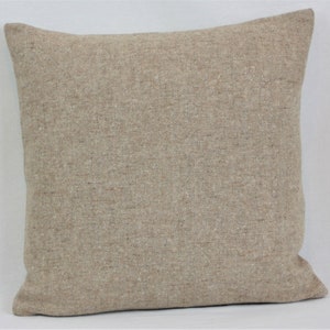 Beige Herringbone Wool Abraham Moon Deepdale Design British Made 100% Wool Cushion Pillow Cover Square Rectangle Lumbar