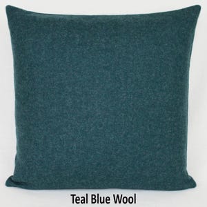 Teal Blue Green Wool Abraham Moon British Made Wool Cushion Pillow Cover Square Rectangle Lumbar - Superior Quality
