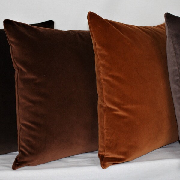 Brown Velvet Pillow Etsy