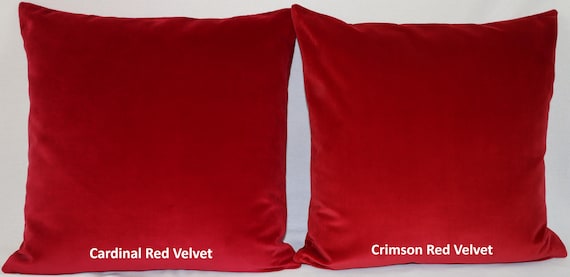 RED COTTON VELVET Kissenbezüge British Cotton Samtkissen Kissenbezug Quadrat Rechteck Lendenwirbelsäule - gehobene Qualität