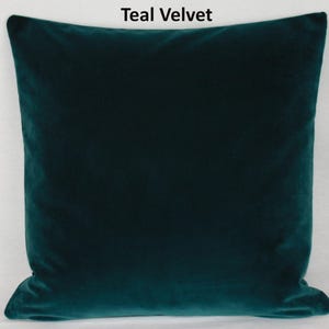 Teal Blue British Cotton Velvet Cushion Pillow Cover Square Rectangle Lumbar - Superior Quality