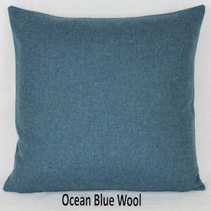 Ocean Blue Lambswool Abraham Moon British Made Wool Cushion Pillow Cover Square Rectangle Lumbar - Superior Quality