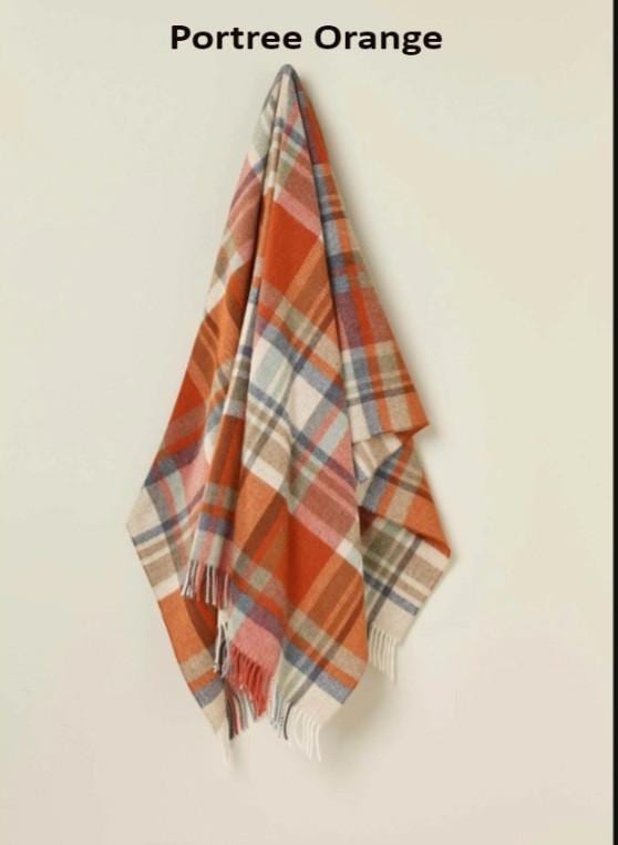 BRONTE 100%ラムウール スローケット （チェック柄） ブランケット