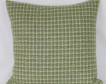 Sage Green Check Wool Cushion Cover Abraham Moon Transitional Collection British 100% Wool Cushion Pillow Cover Square Rectangle Lumbar