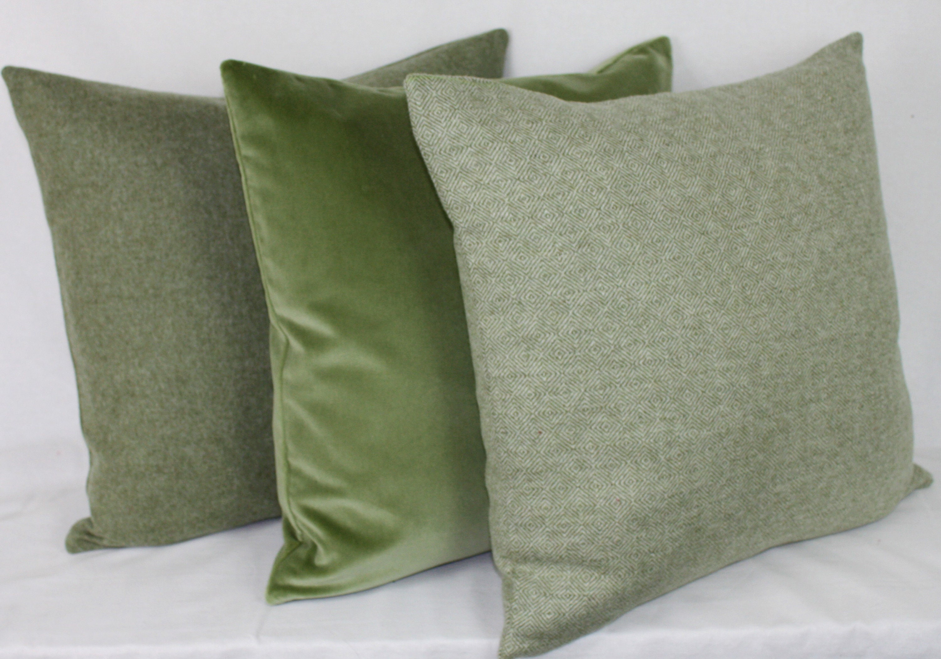 Sage Green British Cotton Velvet Cushion Pillow Cover Square Rectangle Lumbar Superior Quality Etsy Canada