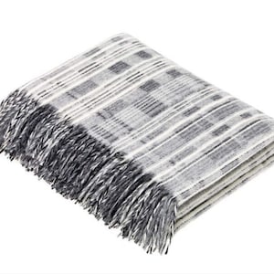 Bronte by Moon Grey Mix Design Merino Wool Throw Blanket