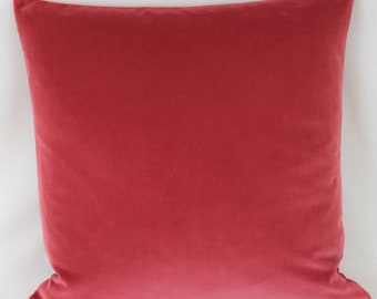 Peony Pink British Cotton Velvet Cushion Pillow Cover Square Rectangle Lumbar - Superior Quality