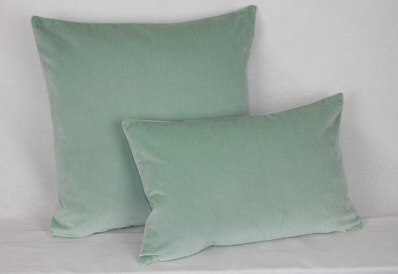 Duck Egg Blue British Cotton Velvet Cushion Pillow Cover Etsy Sweden