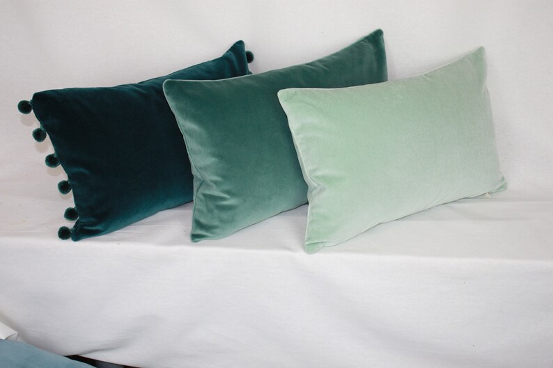 Duck Egg Blue British Cotton Velvet Cushion Pillow Cover Etsy Sweden