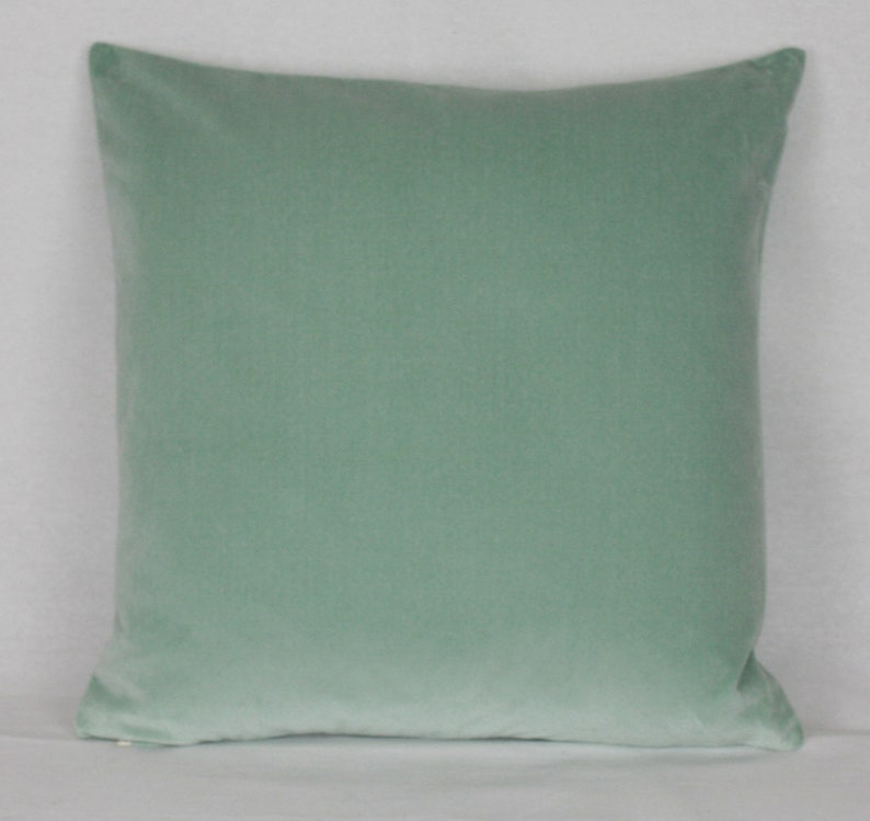 Duck Egg Blue British Cotton Velvet Cushion Pillow Cover Etsy Sweden