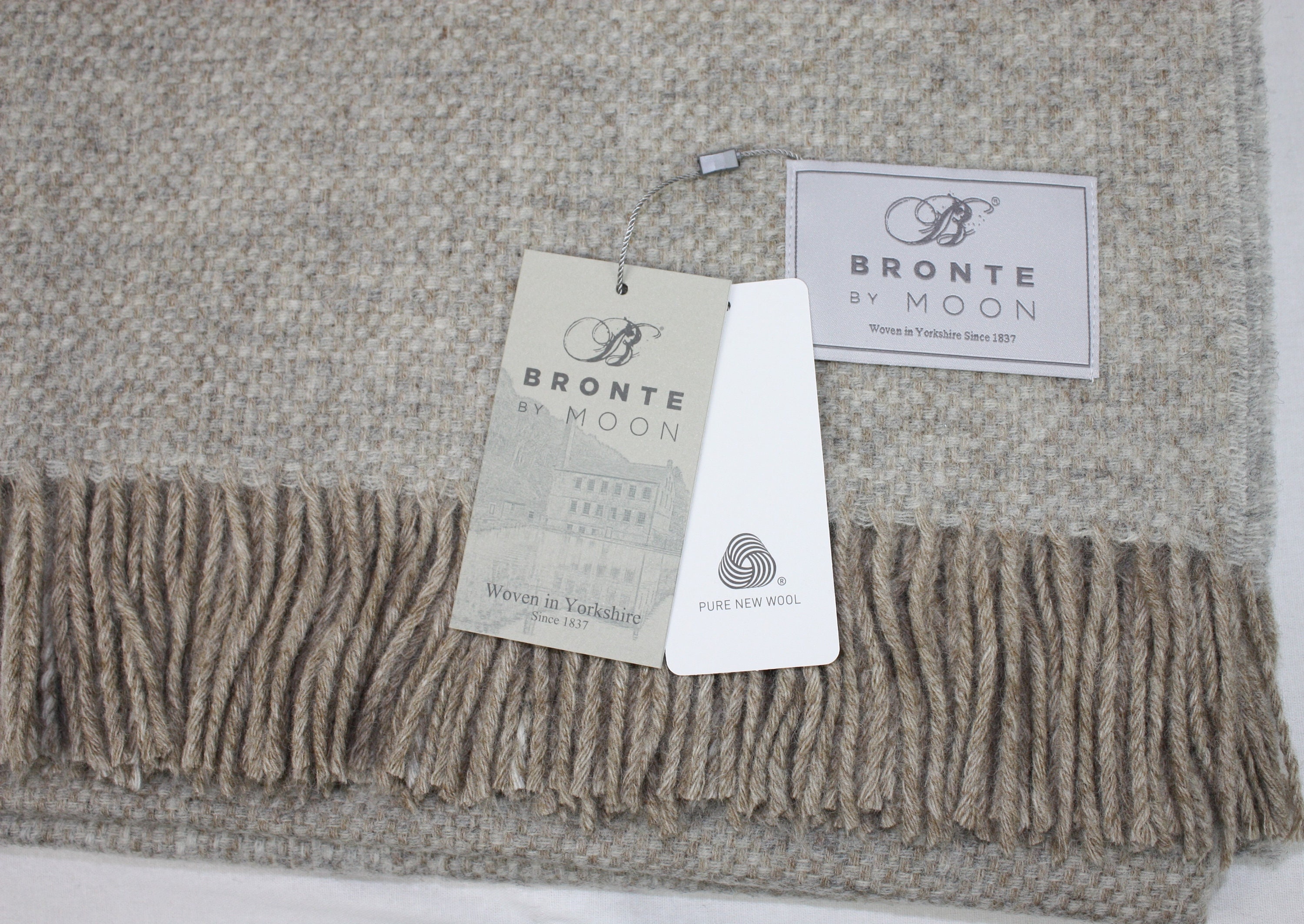 Bronte by Moon GREY Weave Design Pure New Wool Throw Blanket Etsy Canada