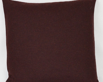 Damson Burgundy Pink Wool Cushion Cover Abraham Moon British Made Plain Wool Cushion Cover in Dark Burgundy - Pillow Cover Superior Quality