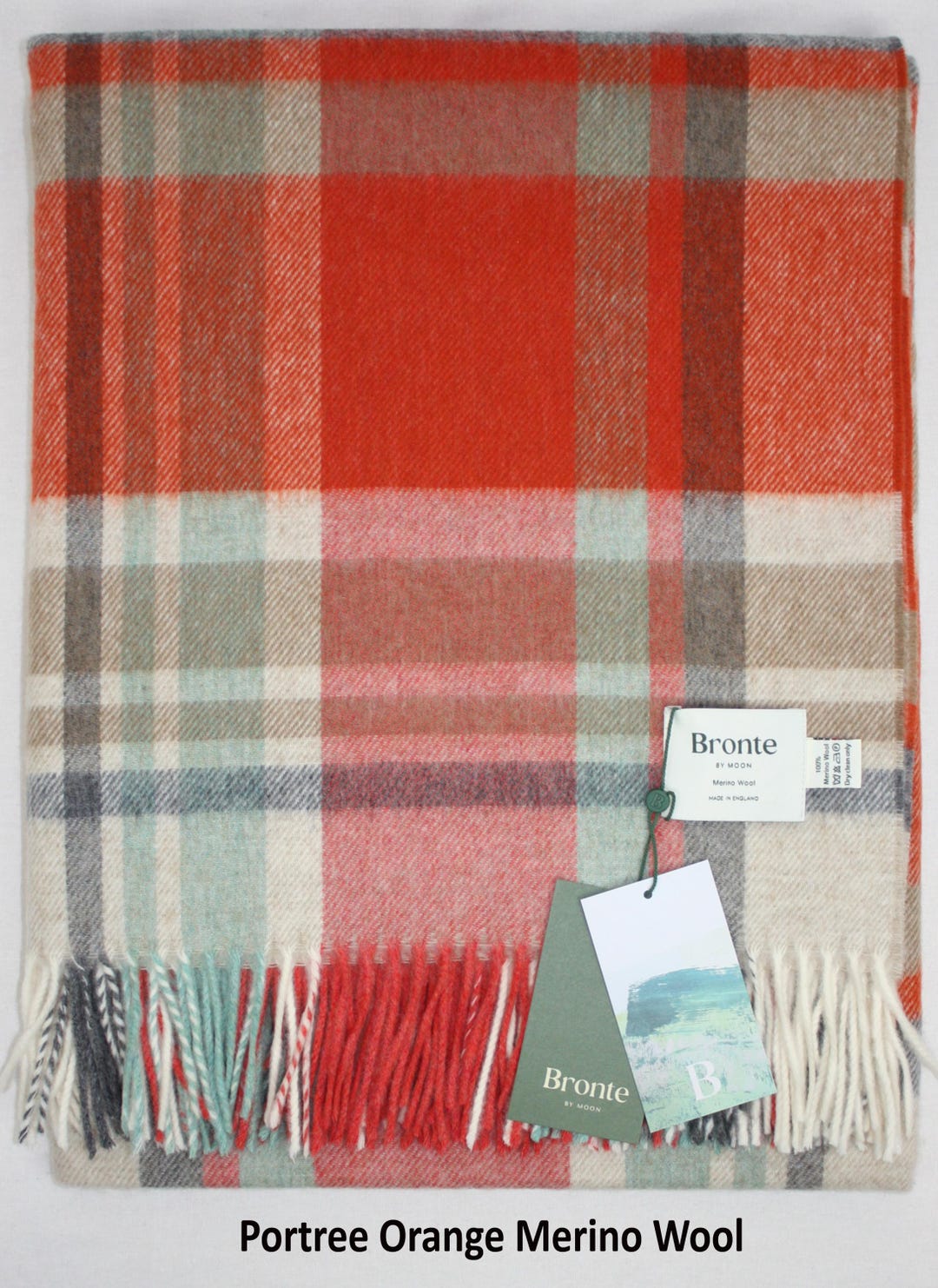 BRONTE 100%ラムウール スローケット （チェック柄） ブランケット