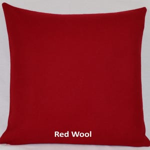 RED WOOL Cushion Cover British Abraham Moon 100% Wool Plain Cushion Pillow Cover Square Rectangle Lumbar