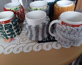 coffee mug hand knitted cosy