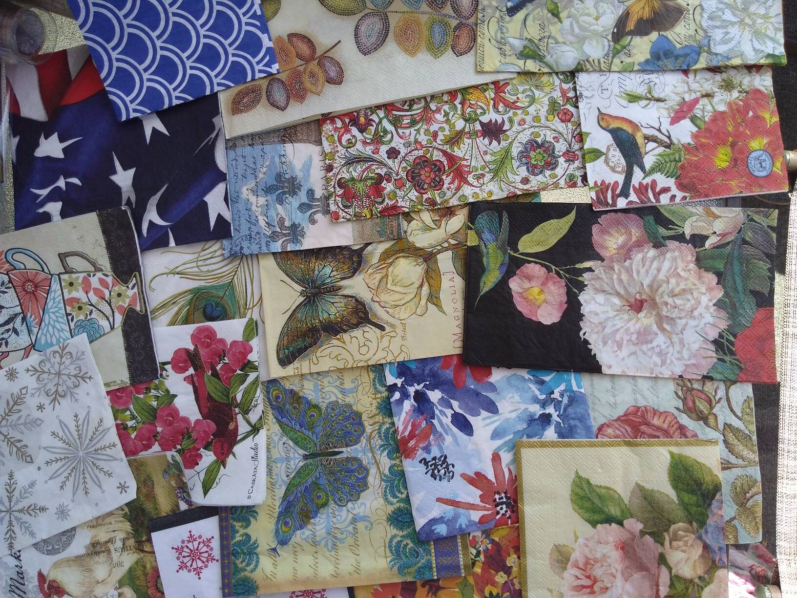 Variety pack of 12 napkins high quality napkins for collage mixed media