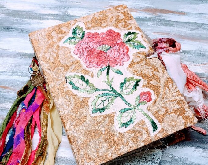 FLORAL GARDENS JOURNAL • Huge nature bird Book • botanical journal • large format flower junk journal • wedding gift  •Huggableearth book
