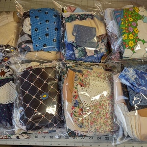 VINTAGE FABRIC SCRAP Pack• vintage fabrics for junk journal making, fabric piecing, collage fabric crafting and more