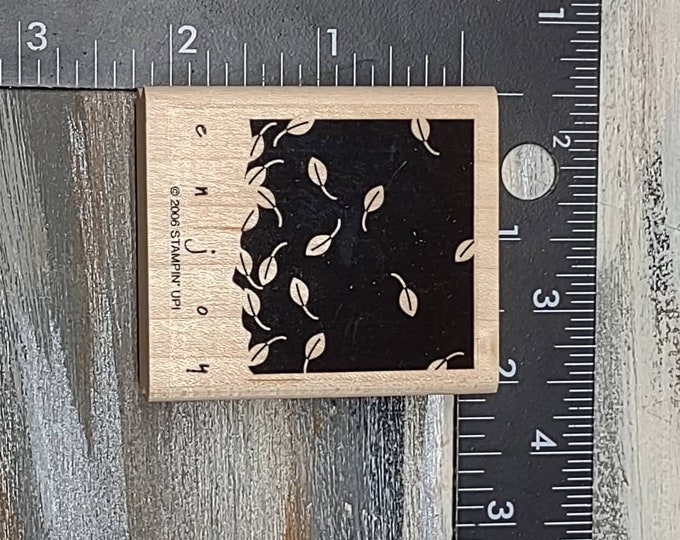 Stamping up fall red rubber wood mounted  stamp • enjoy autumn rubber stamp leaves falling stamp , stamp for fall