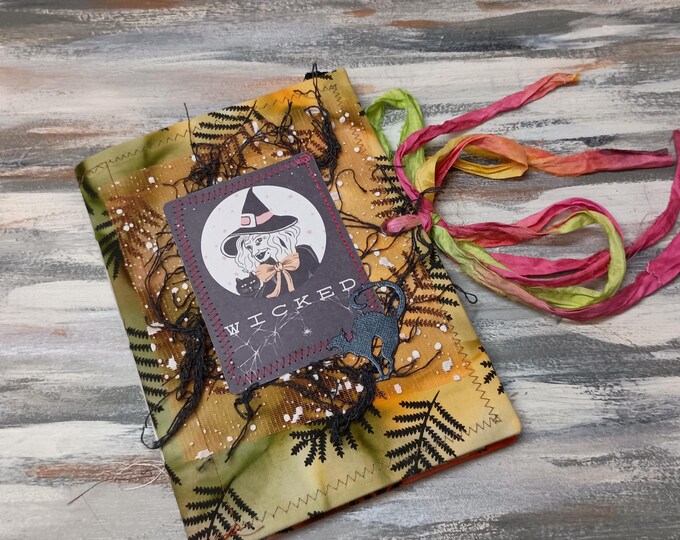 Halloween Witch notebook, hand bound journal • JOURNAL OCTOBER Daily notebook junk journal