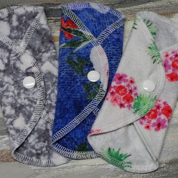 2 Pack REUSABLE CLOTH PANTYLINERS Super Luxurious Rayon Cotton blend So soft comfort ready to ship today random surprise prints mini pads