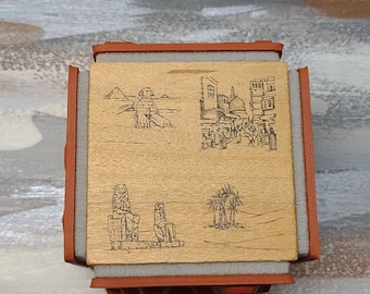 Judy kins cube stamp • wood mounted rubber stamp Egyptian cube