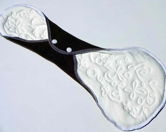 CLOTH MENSTRUAL PADS - 18 Inch Long Organic Bamboo Hemp Organic Cotton Pads Super Postpartum Heavy Overnight Use - Incontinence Moon Pads