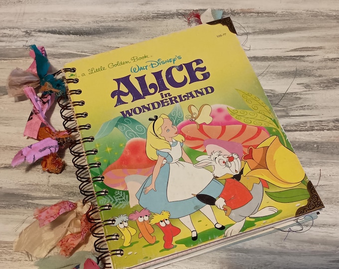 Alice little golden book junk journal• how do you get to wonderland journal diary