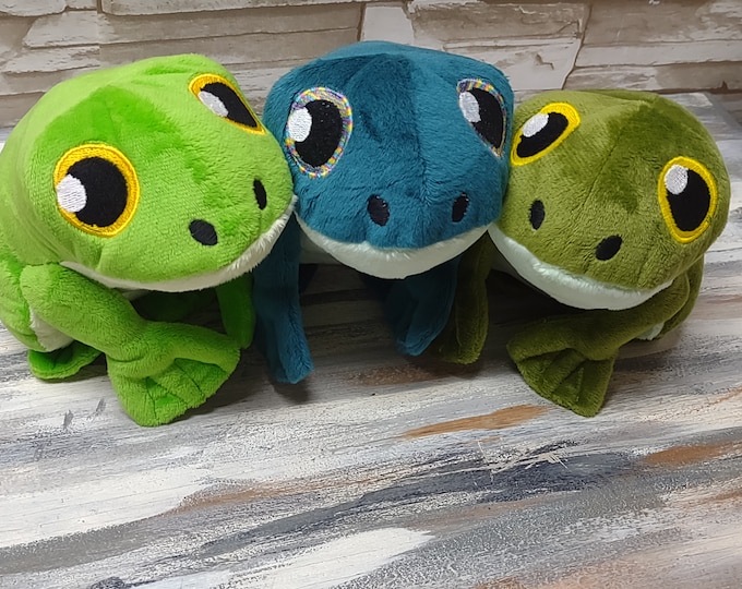 Green FROGS PLUSH TOYS small froggy plushies for frog lovers, kids gifts and more floppy frogs toad chubby style handmade stuffy