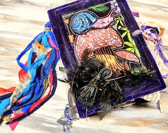 NATURES DARKNESS GRIMOIRE Book • dark nature grimoire • psychedelic journal • large junk journal • •Huggableearth book