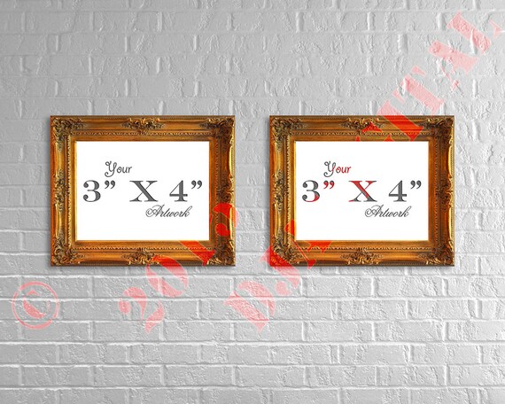 Ornate Gold Wood Frame Wall Art Mockup 2 Frame Ornate Gold Wood Frame Wall Art Mockup 2 Frame