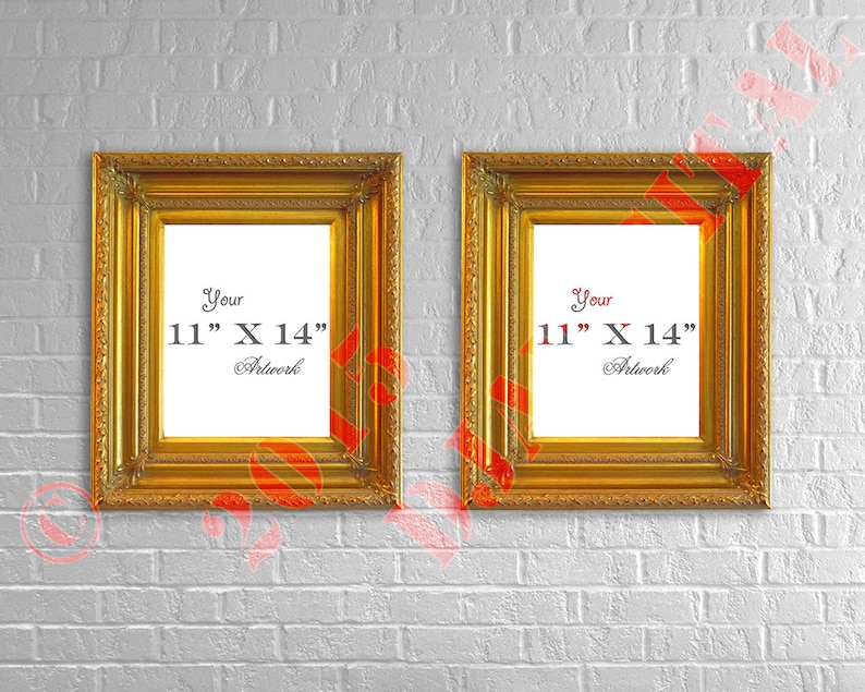 Download Ornate Gold Wood Frame Wall Art Mockup 11x14 Vertical Two ...