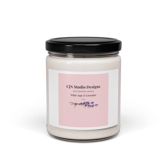White Sage & Lavender Candle | Soy Candle, 9oz Jar