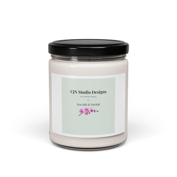 Sea Salt & Orchid Candle 9oz Soy Jar | Floral Scented Candle