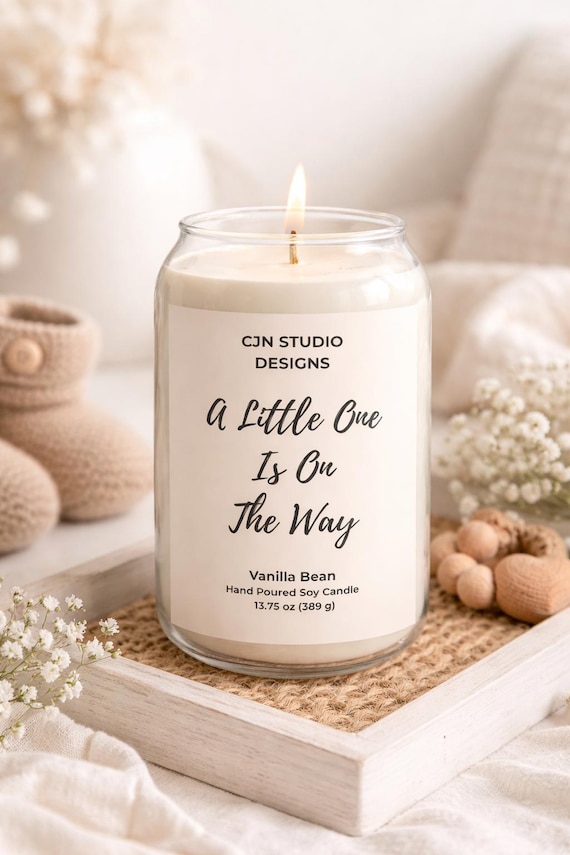 Baby Shower Candle | Vanilla Bean Soy Wax, Mom To Be Gift