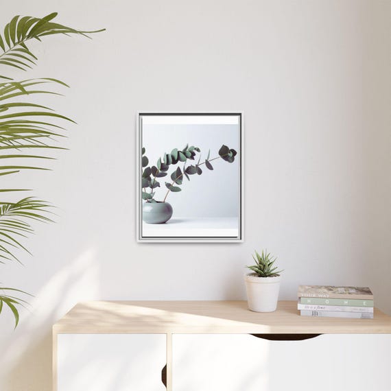 Eucalyptus Stem Print Matte Canvas Framed | Botanical Wall Art