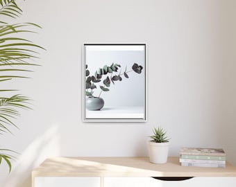 Eucalyptus Stem Print Matte Canvas Framed | Botanical Wall Art