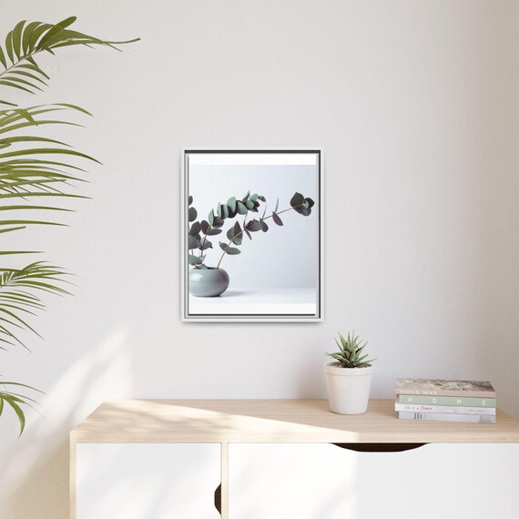 Eucalyptus Stem Print Matte Canvas Framed | Botanical Wall Art