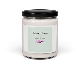 Sea Salt & Orchid Candle 9oz Soy Jar | Floral Scented Candle