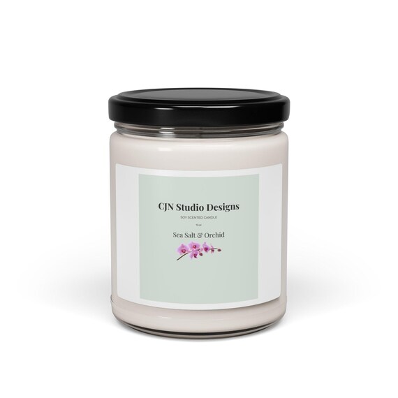 Sea Salt & Orchid Candle 9oz Soy Jar | Floral Scented Candle