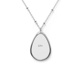 Personalized Ellipse Photo Necklace Oval Necklace | Glossy Aluminum Pendant | Soulmate